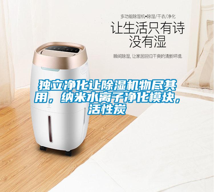獨立凈化讓除濕機物盡其用，納米水離子凈化模塊，活性炭