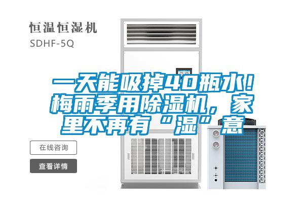 一天能吸掉40瓶水！梅雨季用除濕機(jī)，家里不再有“濕”意