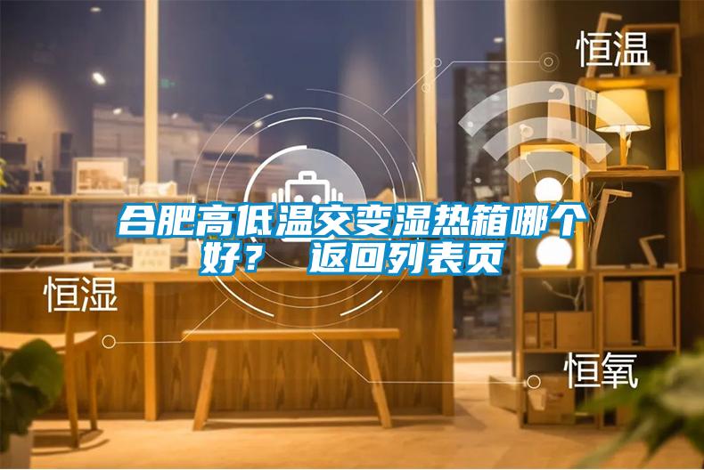 合肥高低溫交變濕熱箱哪個好？ 返回列表頁