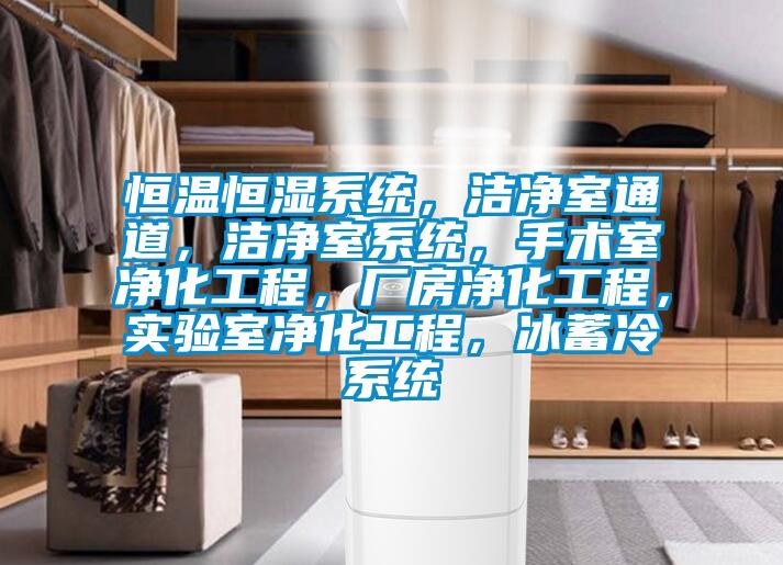 恒溫恒濕系統(tǒng)，潔凈室通道，潔凈室系統(tǒng)，手術(shù)室凈化工程，廠房凈化工程，實(shí)驗(yàn)室凈化工程，冰蓄冷系統(tǒng)