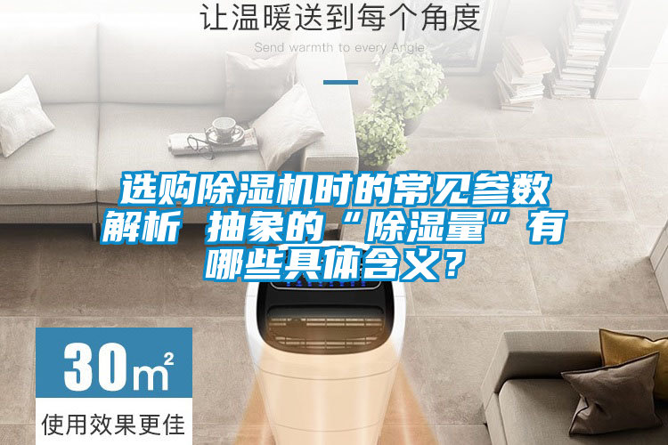 選購除濕機(jī)時的常見參數(shù)解析 抽象的“除濕量”有哪些具體含義？